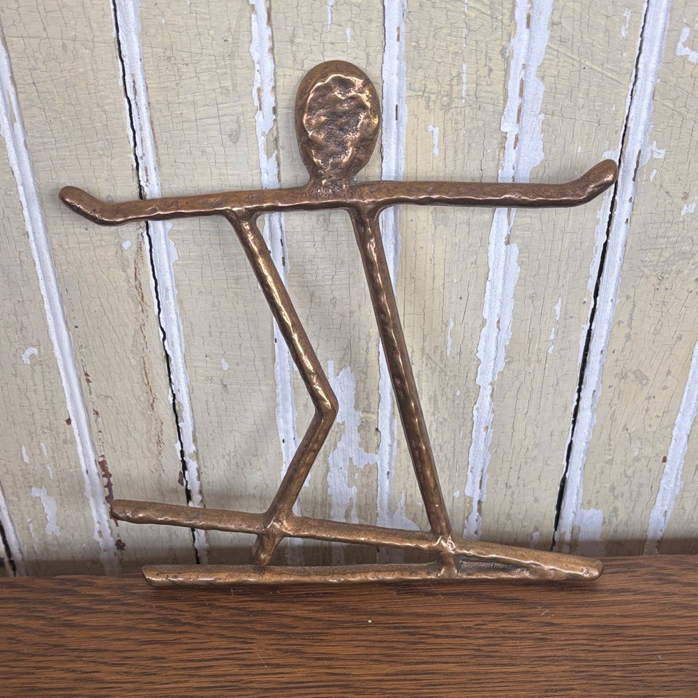Rare Hawaiian petroglyph bronze surfer art